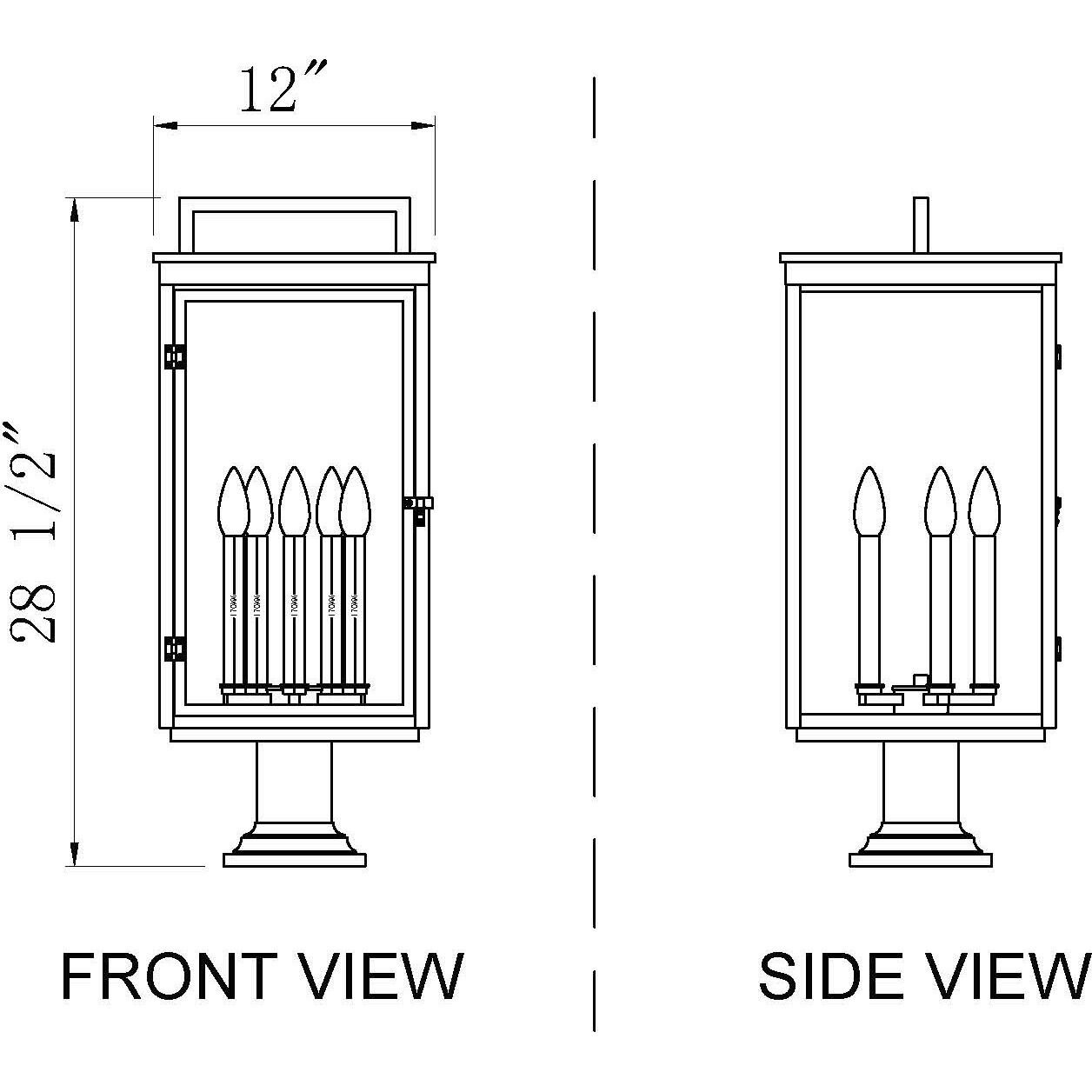 Hartwell 5 Light 28.75 inch Sand Black Outdoor Pier Mounted Fixture