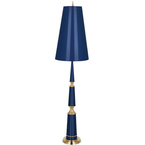Jonathan Adler Versailles 68 inch 150 watt Navy Lacquer with Modern Brass Floor Lamp Portable Light in Navy With Matte Gold