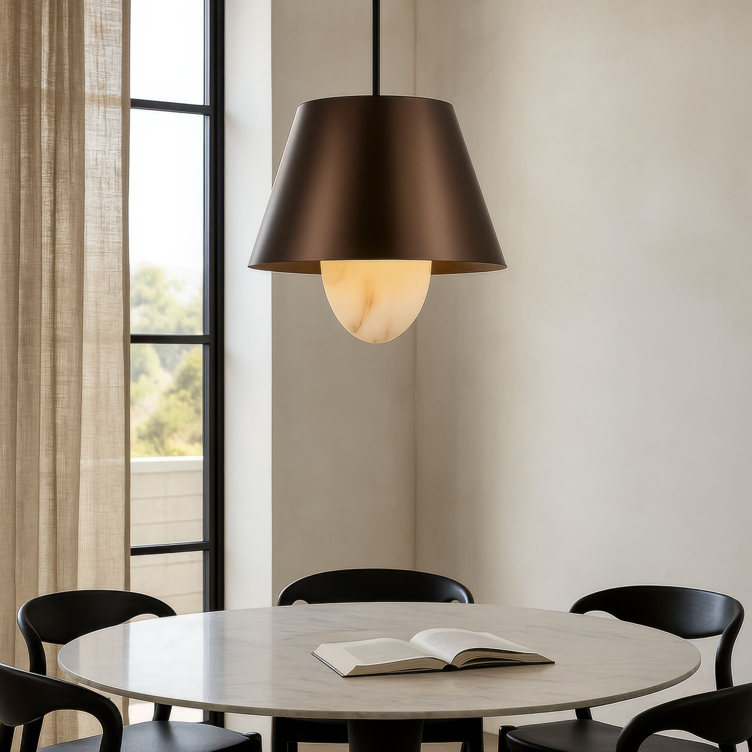 Rock On 4 Light 20 inch Brontourage and Matte Black Pendant Ceiling Light