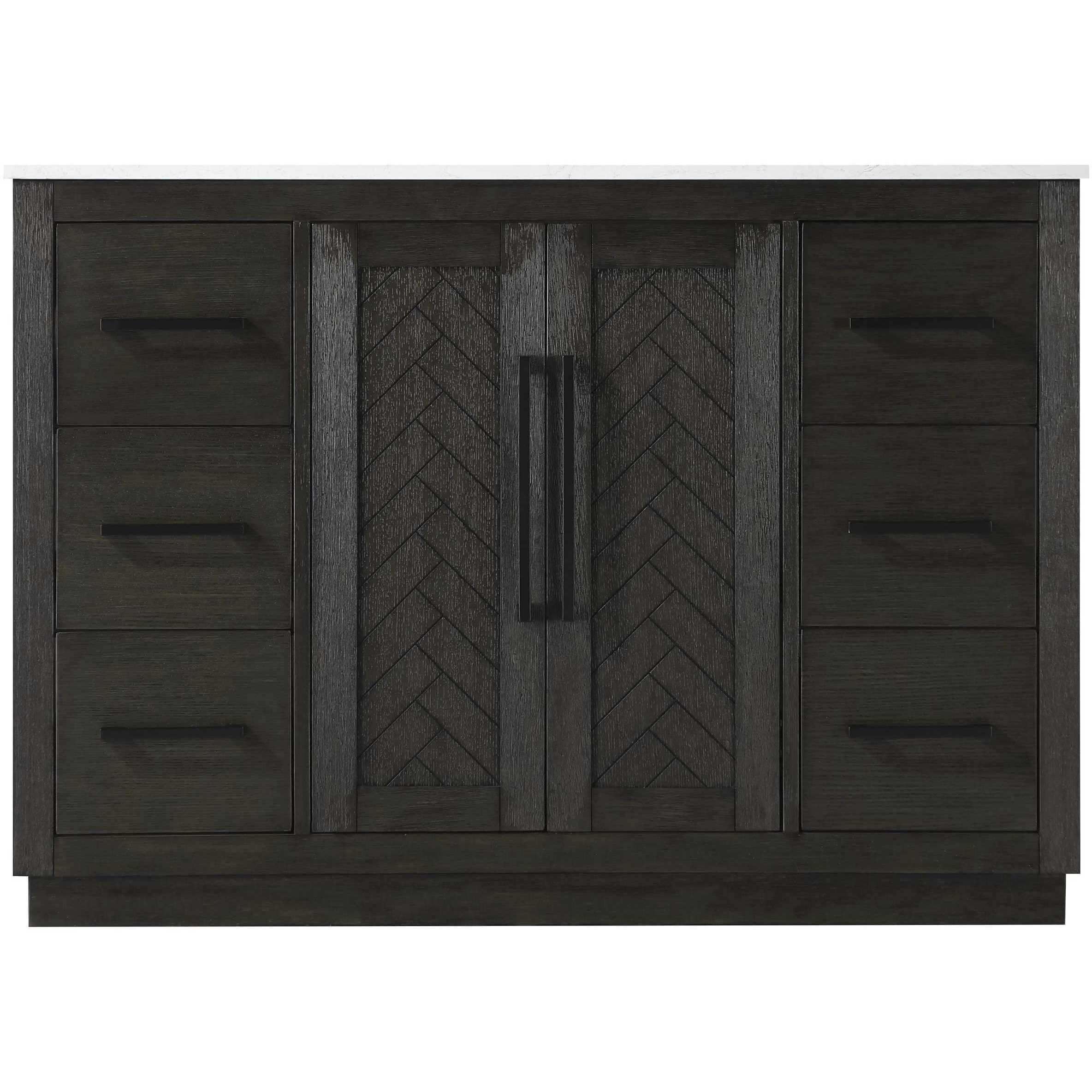 Chase 48 X 34 inch Chocolate Oak Bathroom Vanity Cabinet