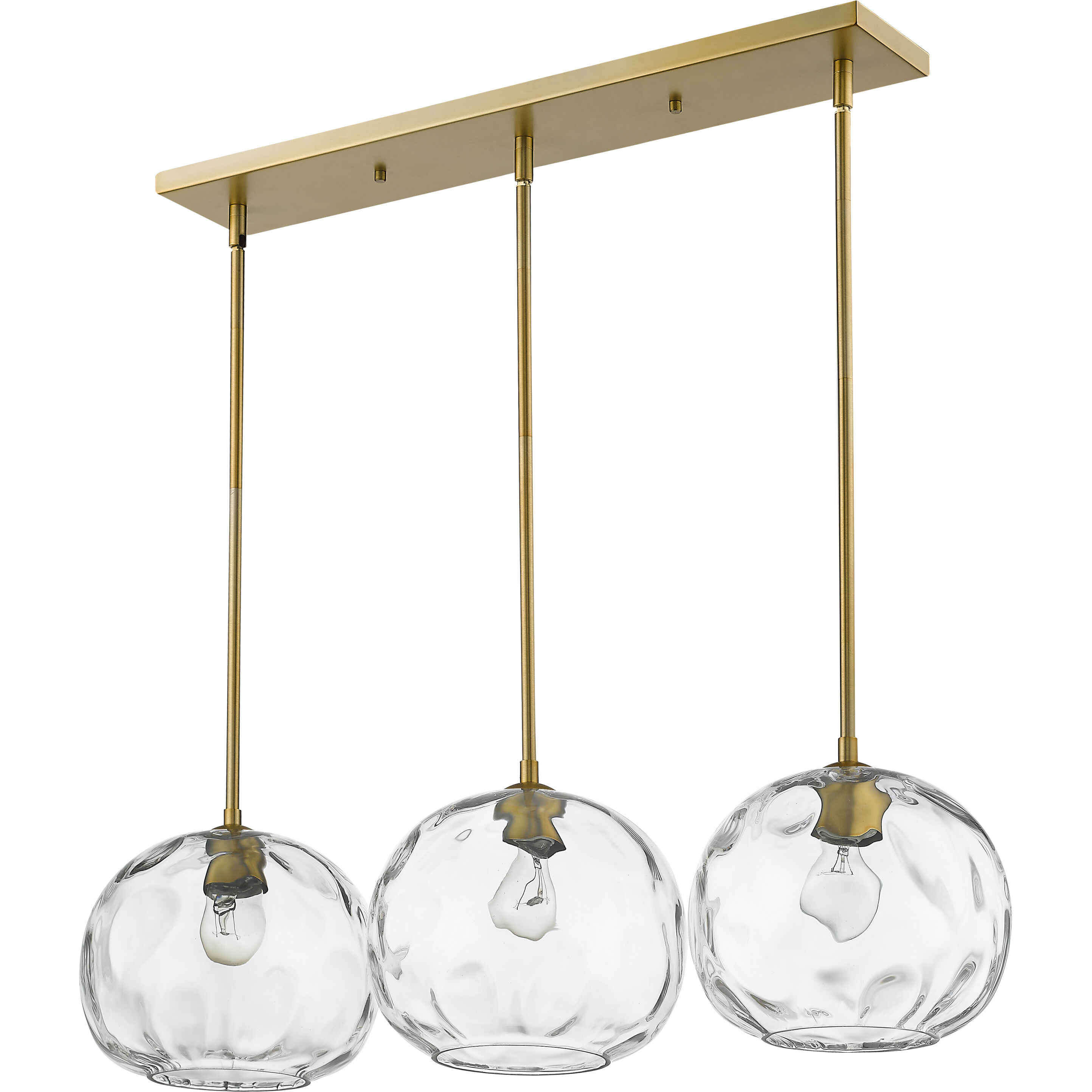 Chloe 3 Light 36 inch Olde Brass Linear Chandelier Ceiling Light