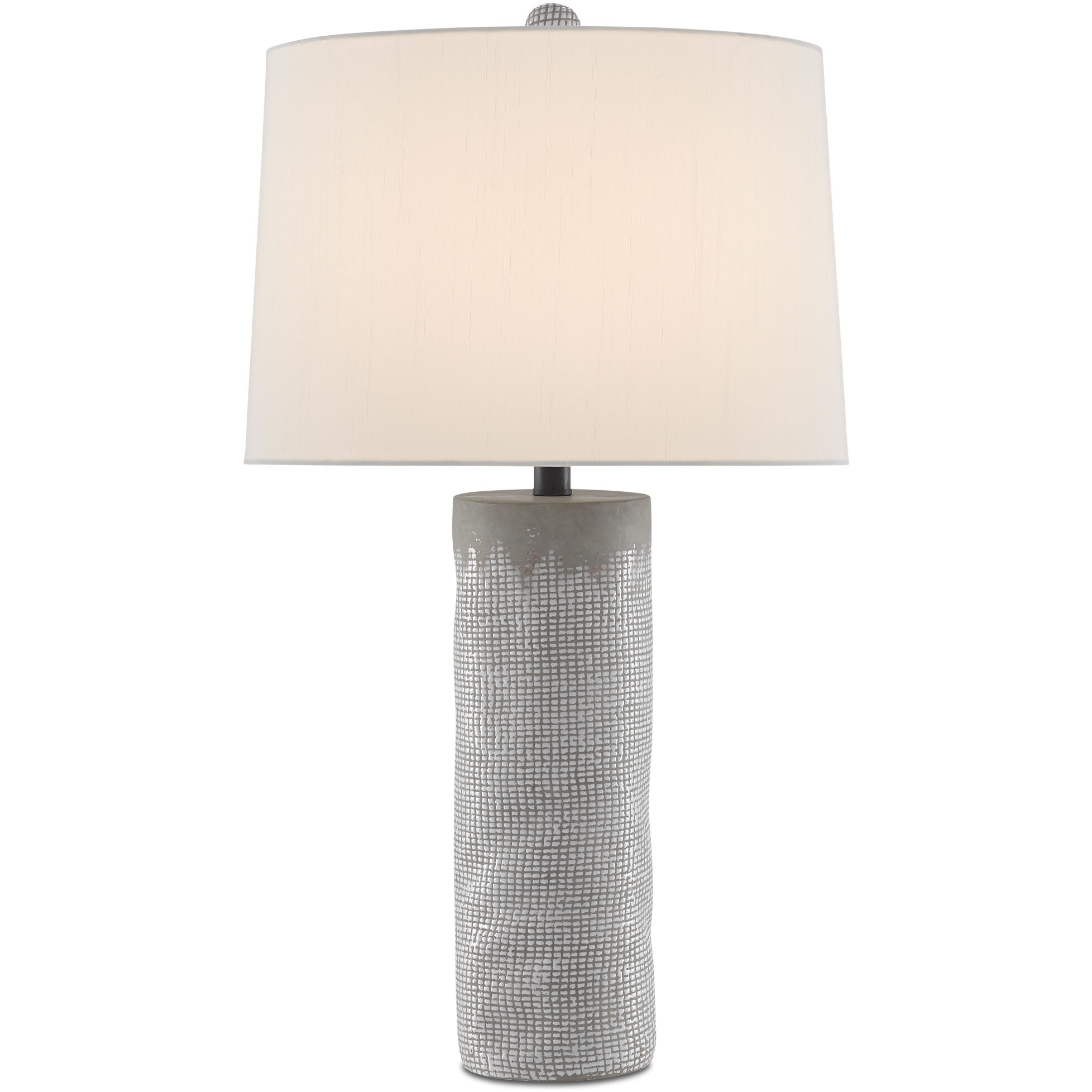 Currey Company 6000 0487 Perla 29 inch 150 watt Concrete White Satin Black Table Lamp Portable Light