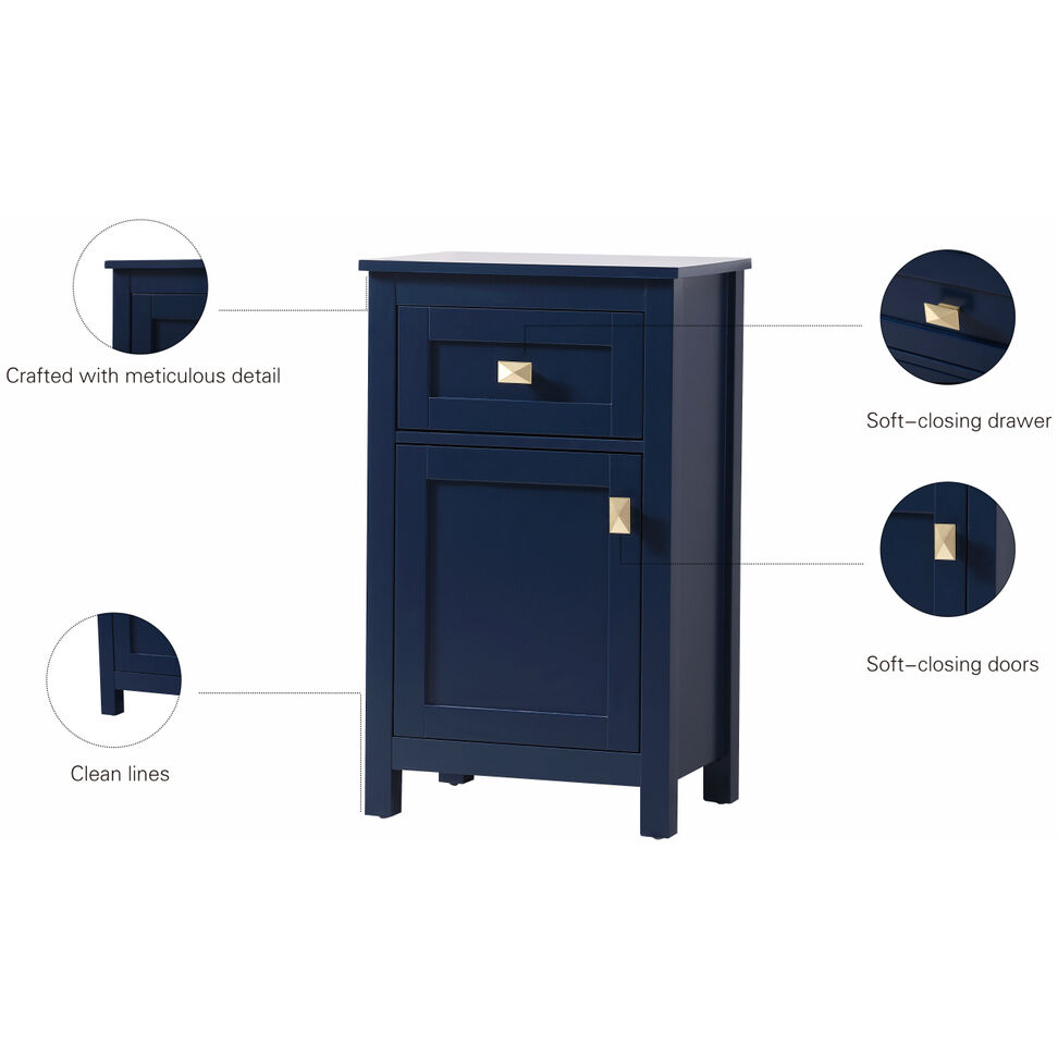 Adian Blue Bathroom Storage Cabinet