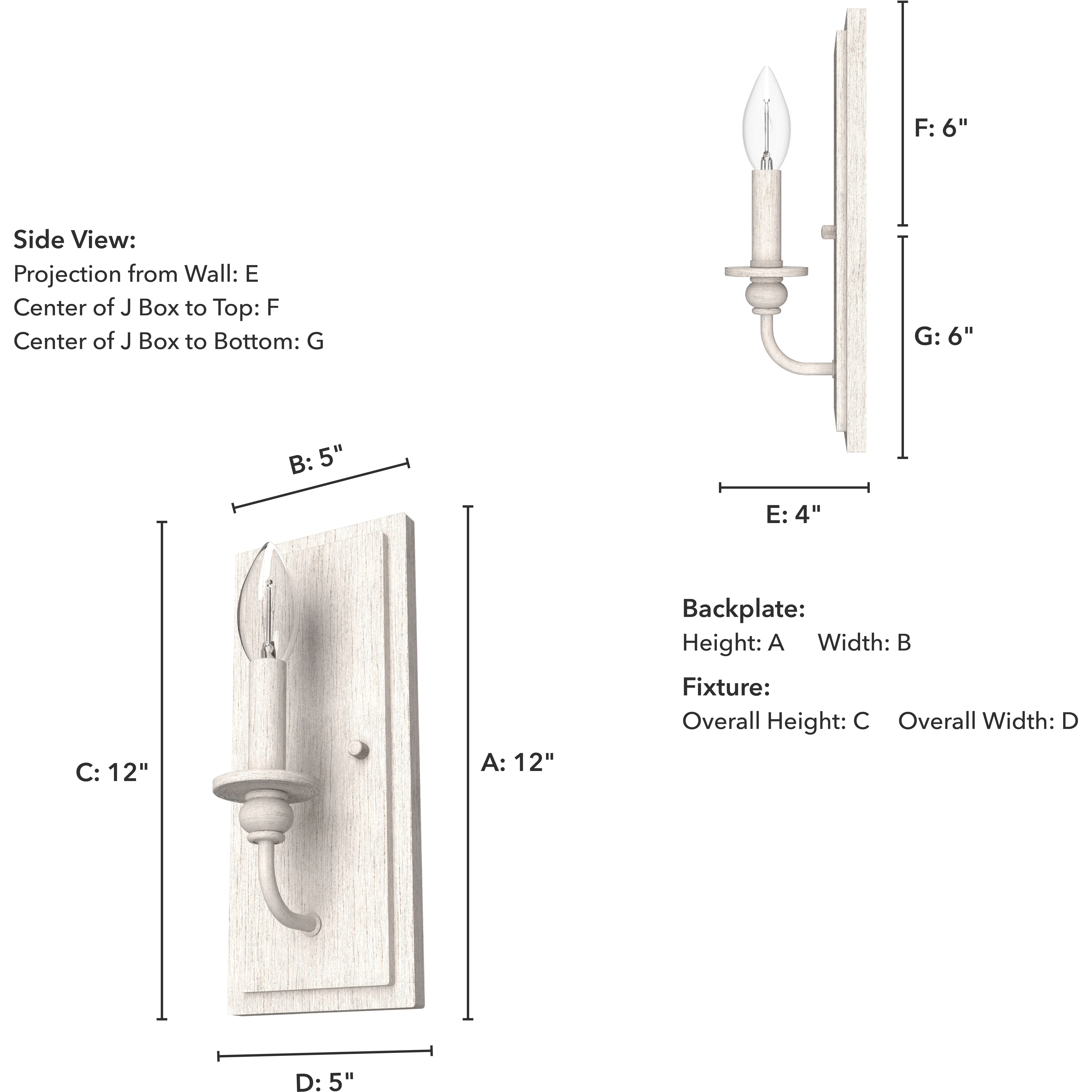 Southcrest 1 Light 5 inch Distressed White Wall Sconce Wall Light