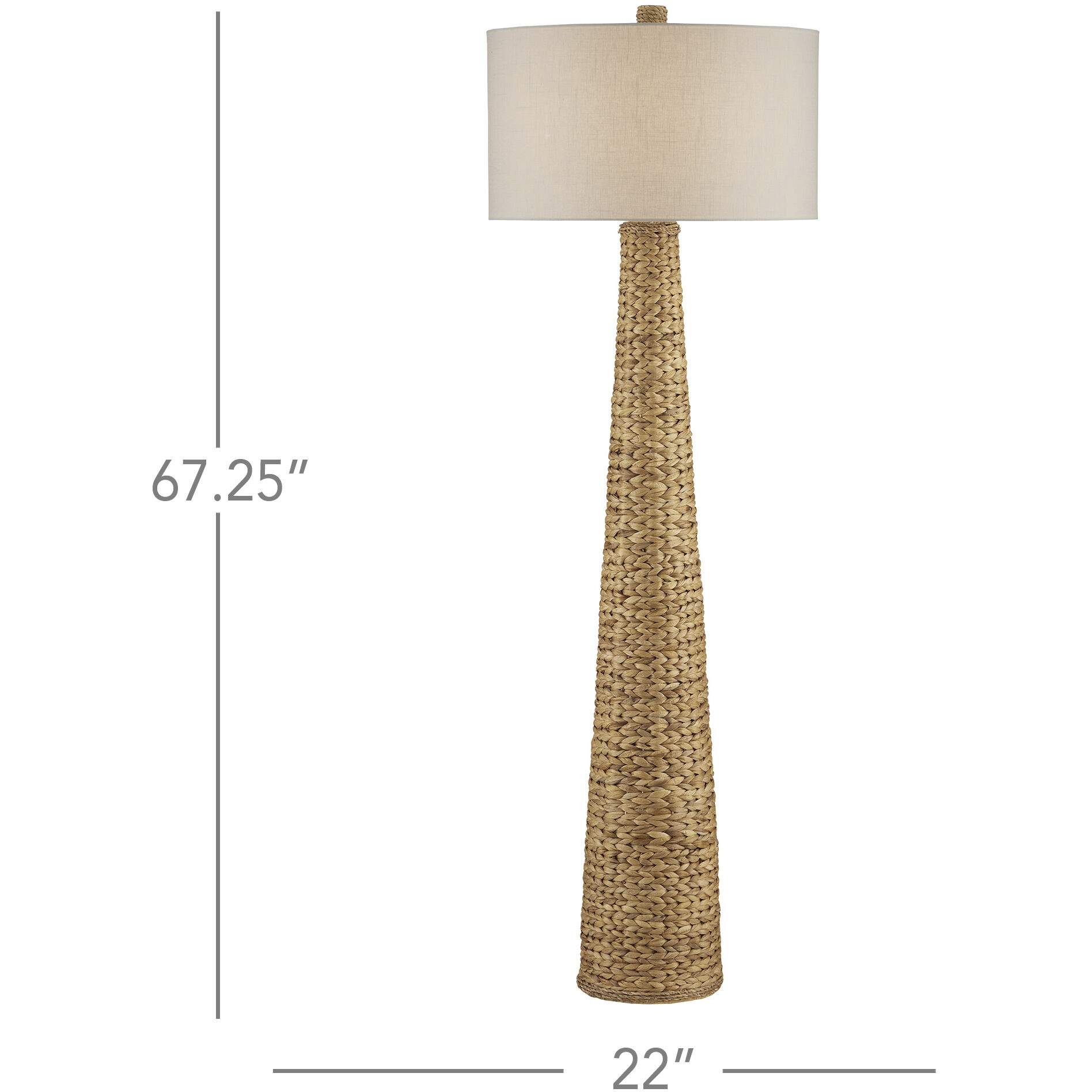 Birdsong 67.25 inch 150 watt Natural Floor Lamp Portable Light