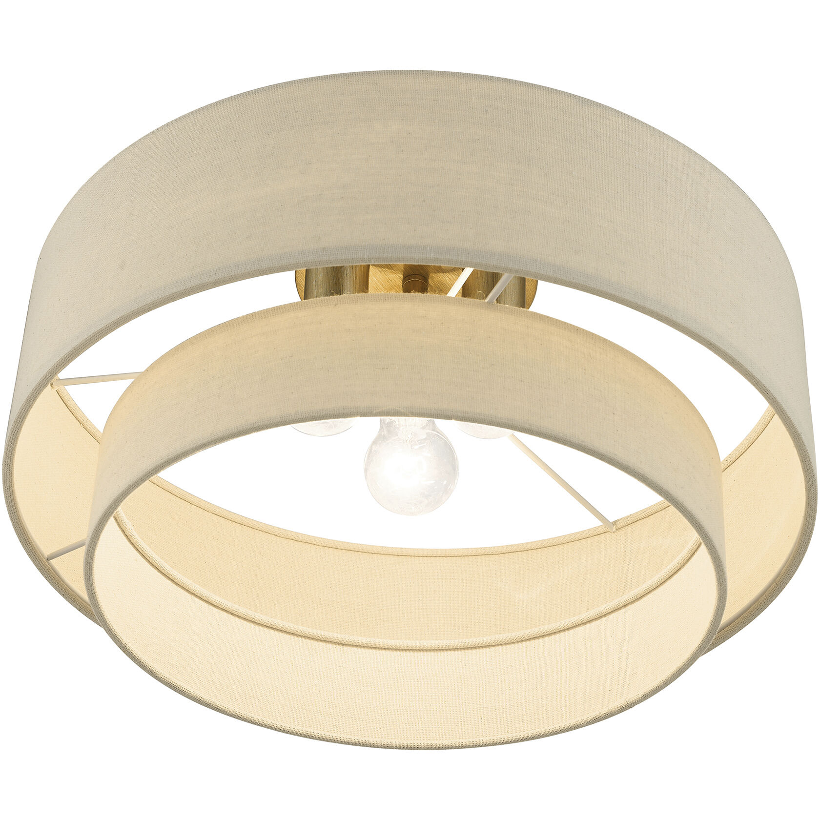 Bellingham 3 Light 18 inch Antique Gold Leaf Semi Flush Mount Ceiling Light, Large