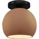 Radiance 1 Light 10 inch Adobe and Matte Black Semi Flush Ceiling Light