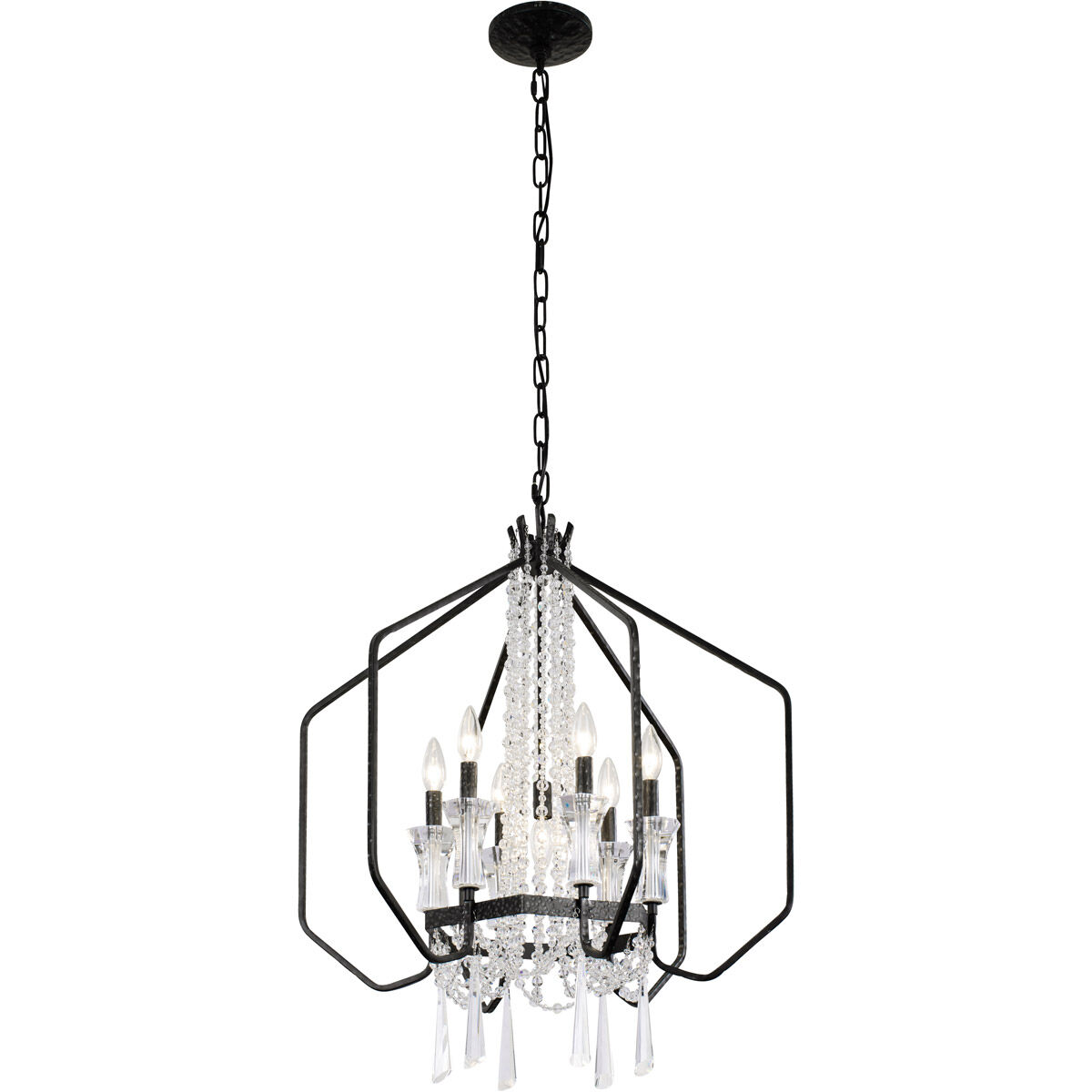 Barcelona 7 Light 26 inch Onyx and Clear Pendant Ceiling Light