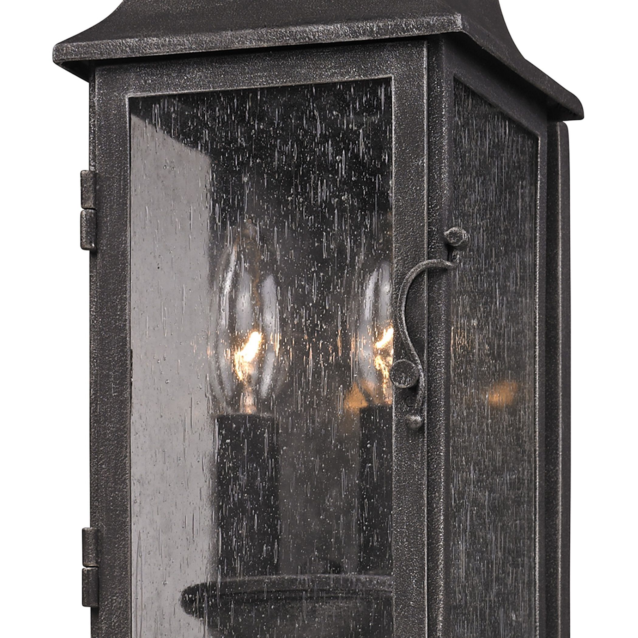 Pella 2 Light 18.75 inch Aged Pewter Outdoor Wall Sconce