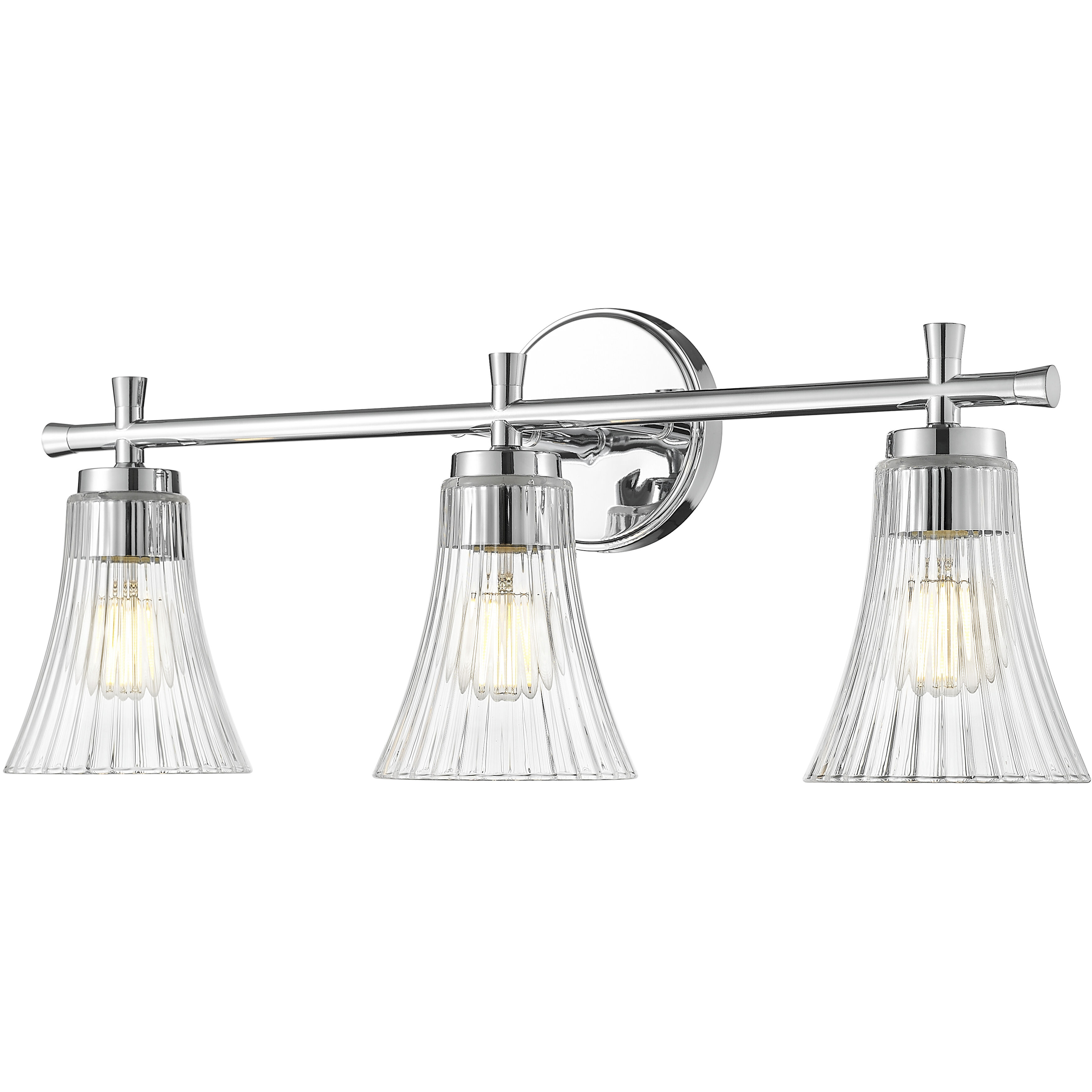 Belle 3 Light 24 inch Chrome Bath Vanity Light Wall Light