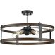 Oakhurst 5 Light Graphite and Ironwood on Metal Dual Mount Ceiling Light