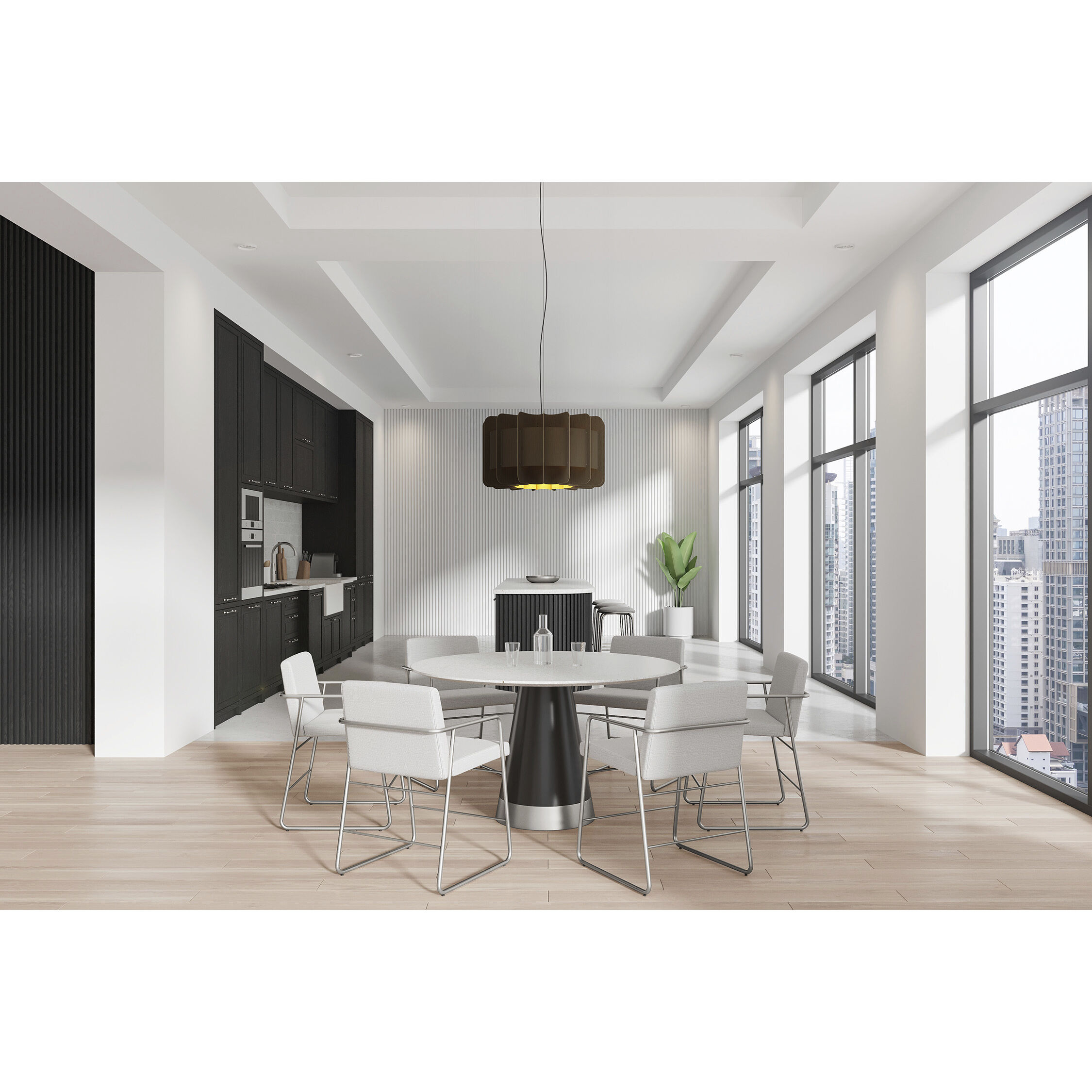 Clarissa 1 Light 29.8 inch Black Pendant Ceiling Light in Ebony/Ash, 30 in, WEP Collection