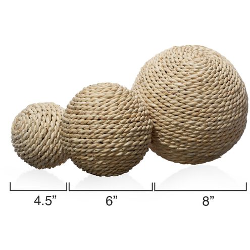 Malibu Natural Decorative Balls, Set of 3