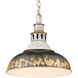 Kinsley 1 Light 14 inch Aged Galvanized Steel Pendant Ceiling Light in Antique Black Iron, Large