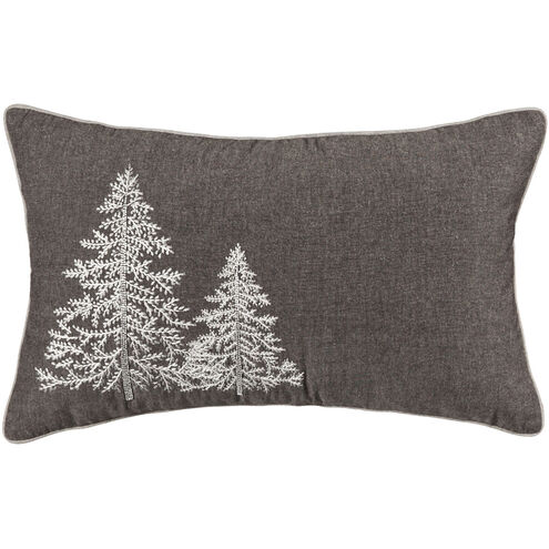Glistening Trees 26 X 0.1 inch Chateau Grey/Snow Pillow Cover