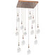 Blossom LED Burnished Bronze Chandelier Ceiling Light, Multi-Port