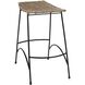 Wing 24 inch Natural Rattan & Black Steel Counter Stool