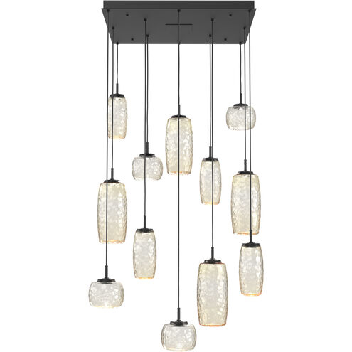 Vessel LED Matte Black Multi-Pendant Ceiling Light in Amber, 2700K LED