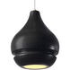 Radiance Collection 1 Light 8 inch Antique Brass and Carbon Matte Black and White Pendant Ceiling Light
