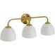 Shepard 3 Light 24.63 inch Modern Brass Vanity Light Wall Light in Matte White