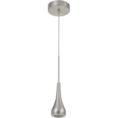 Kornos 1 Light 3 inch Brushed Steel Mini Pendant Ceiling Light, Tear Drop