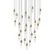 Sultana LED 37 inch Satin Brass and Clear Pendant Ceiling Light