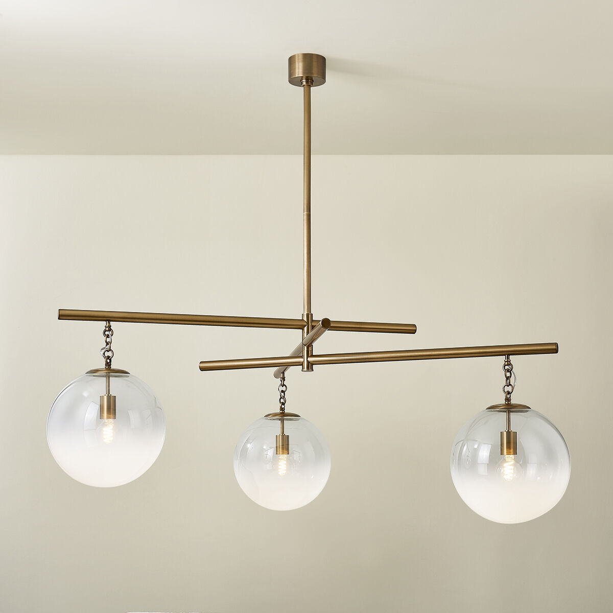 Wade 3 Light 59 inch Patina Brass Chandelier Ceiling Light