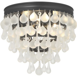 Calypso 3 Light 10.5 inch Matte Black Flush Mount Ceiling Light