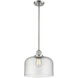 Franklin Restoration Bell 1 Light 12 inch Brushed Satin Nickel Mini Pendant Ceiling Light in Incandescent, Seedy