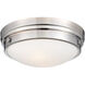 ML 2 Light 13 inch Chrome Flush Mount Ceiling Light