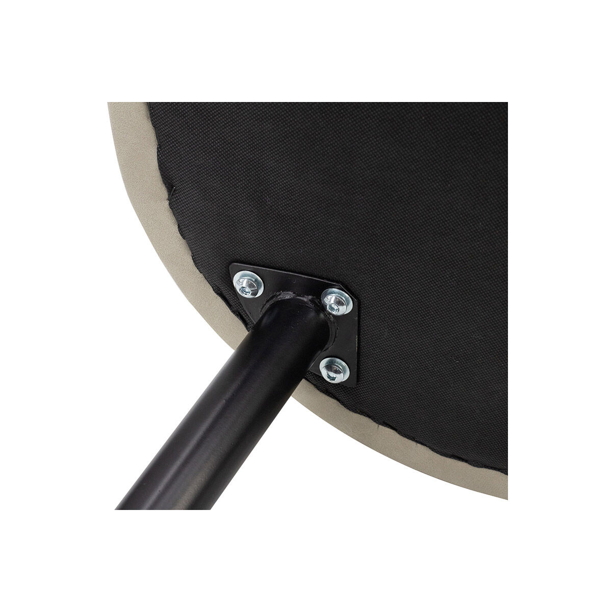 Quilted Back Black Dining Chair in Beige