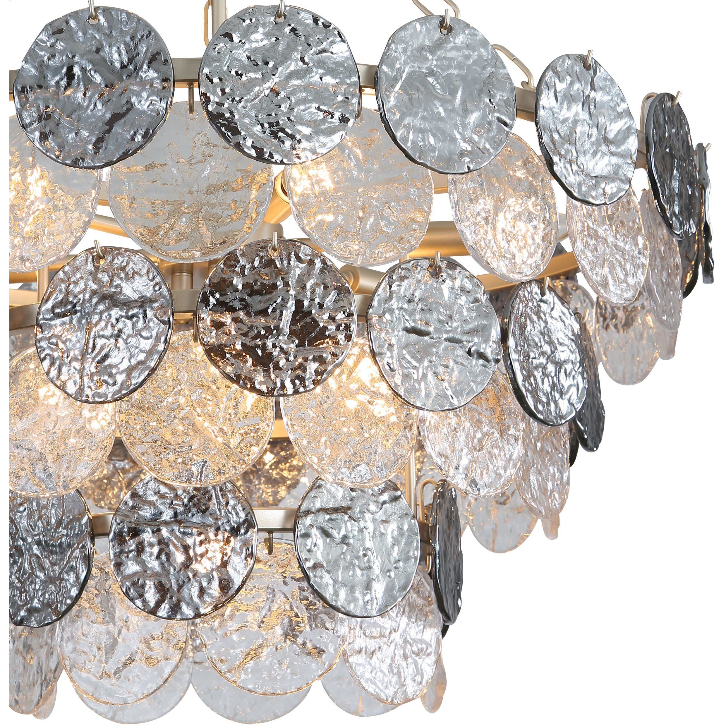 Yep Cascada Pendant Ceiling Light in Smoke Plated Glass, 3 Tier
