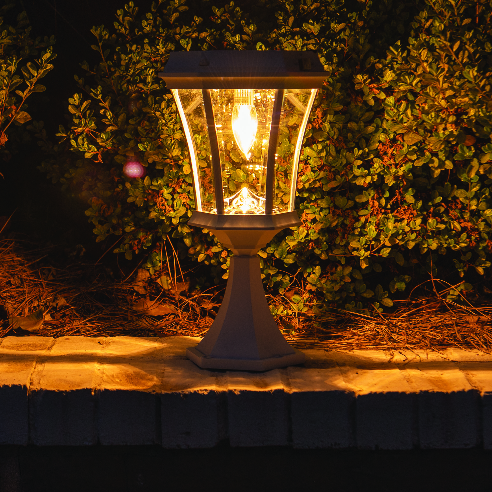 Baytown II 1 Light 19 inch Black Outdoor Post Light, Solar