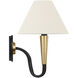 Thomas O'Brien Cavalli LED 8.5 inch Aged Iron and Hand-Rubbed Antique Brass J-Arm Sconce Wall Light
