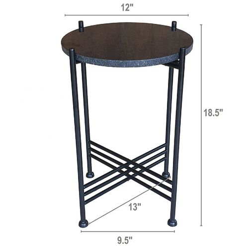 Argus 13 inch Black Accent Table