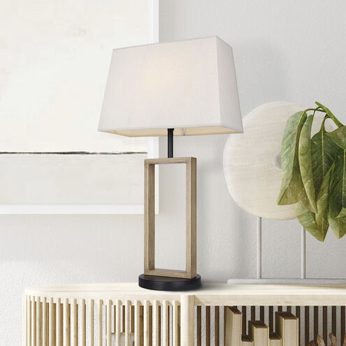 Burke 26 inch 60.00 watt Matte Black and Brushed Brown Table Lamp Portable Light