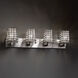 Metropolis 4 Light 37 inch Brushed Nickel Vanity Light Wall Light in Grid with Clear Bubbles, Square with Flat Rim