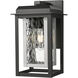 Mansfield 1 Light 13 inch Matte Black with Silver Outdoor Sconce in Waterglass