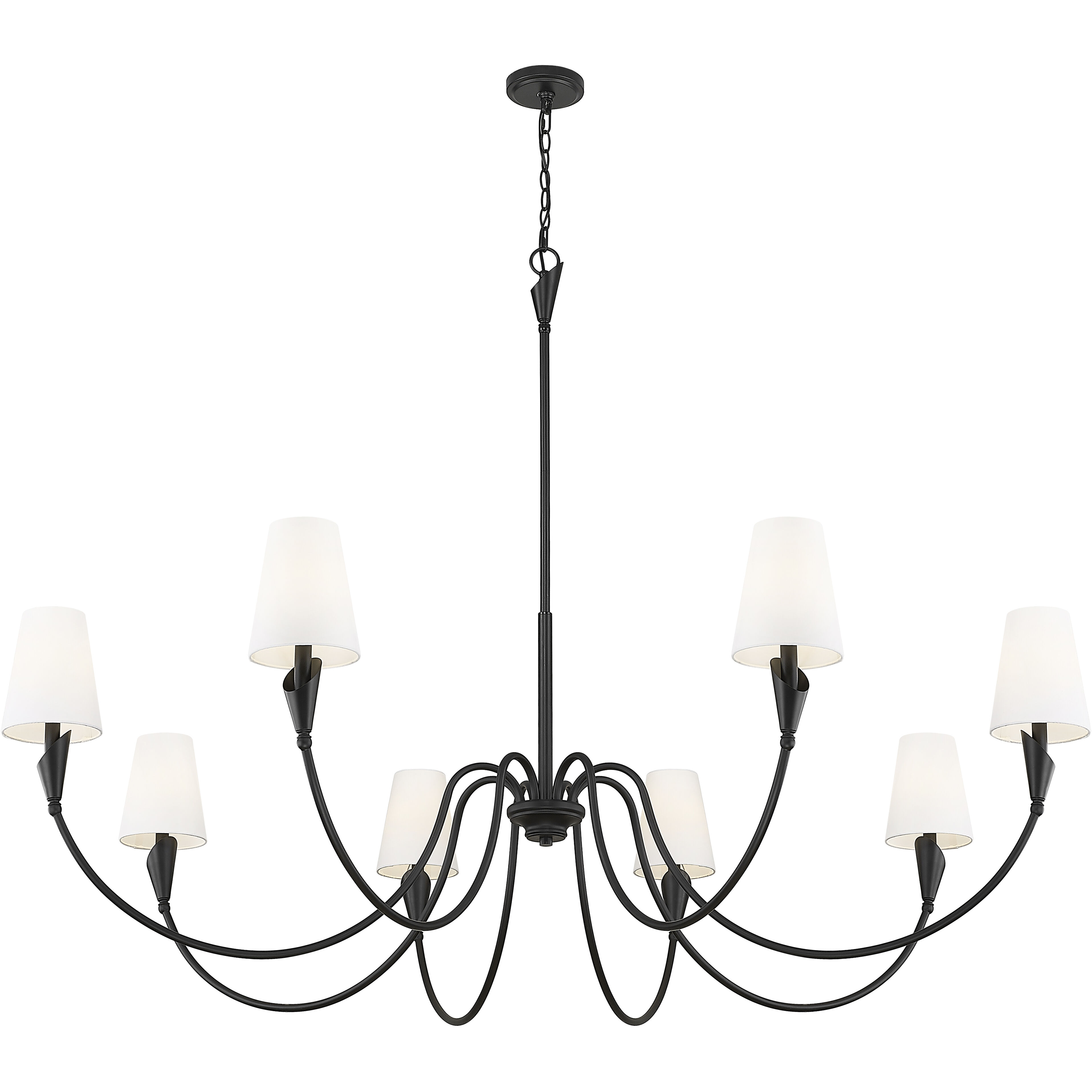 Claudelle 8 Light 65 inch Matte Black Chandelier Ceiling Light