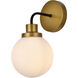 Hanson 1 Light 9 inch Black and Brass Bath Sconce Wall Light