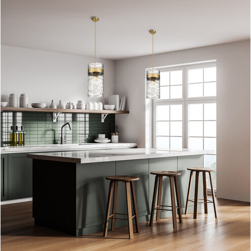 Fontaine 4 Light 13 inch Rubbed Brass Pendant Ceiling Light in Rubbed Bronze