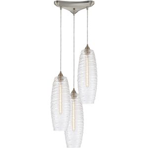 Liz 3 Light 12 inch Satin Nickel Multi Pendant Ceiling Light