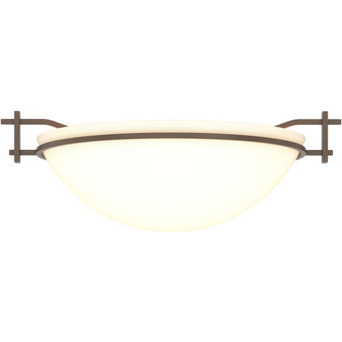 Moonband 1 Light 11.4 inch Bronze Semi-Flush Ceiling Light in Opal