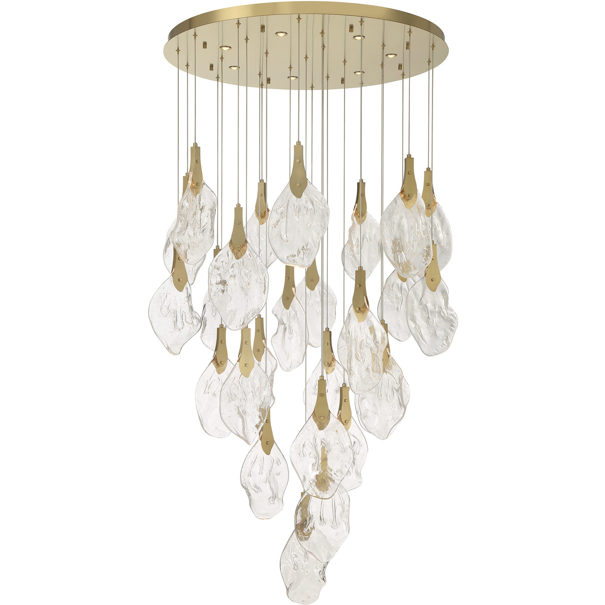 Jateo LED 39.5 inch Gold Multi Drop Chandelier Ceiling Light