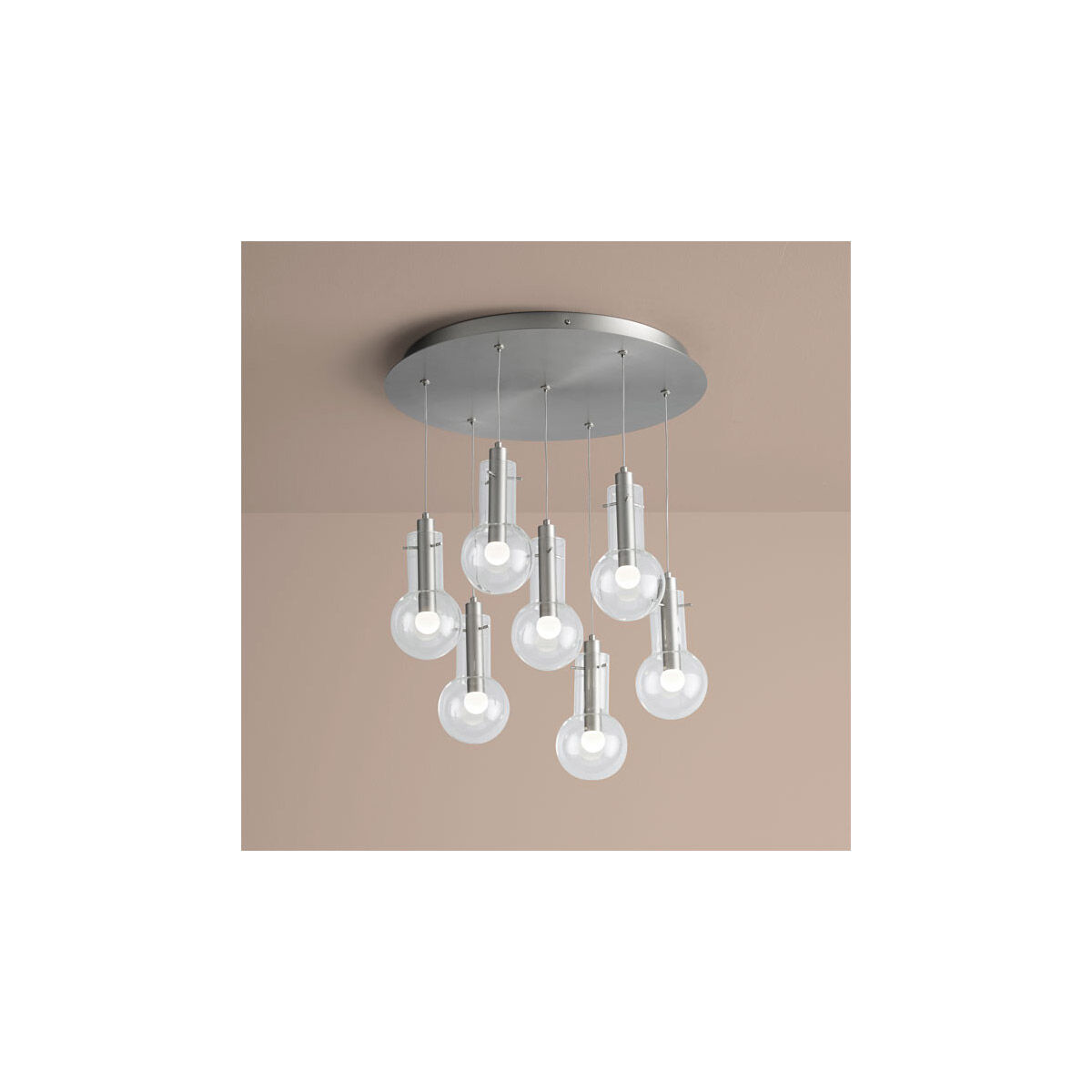 Primo 7 Light 18 inch Satin Nickel Pendant Ceiling Light