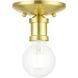Lansdale 1 Light 5 inch Satin Brass Single Flush Mount Ceiling Light, Single