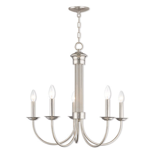 Estate 5 Light 25 inch Polished Nickel Chandelier Ceiling Light