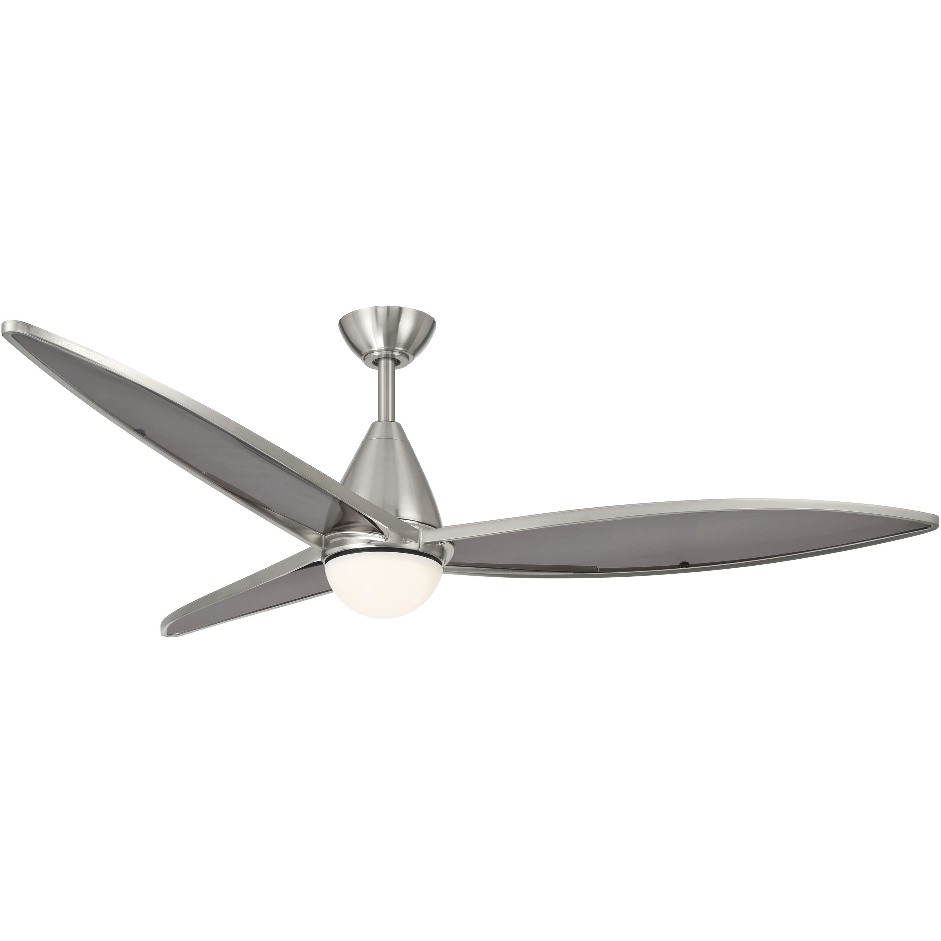 Fleur 64 inch Brushed Nickel with Translucent Grey Smoke Blades Ceiling Fan