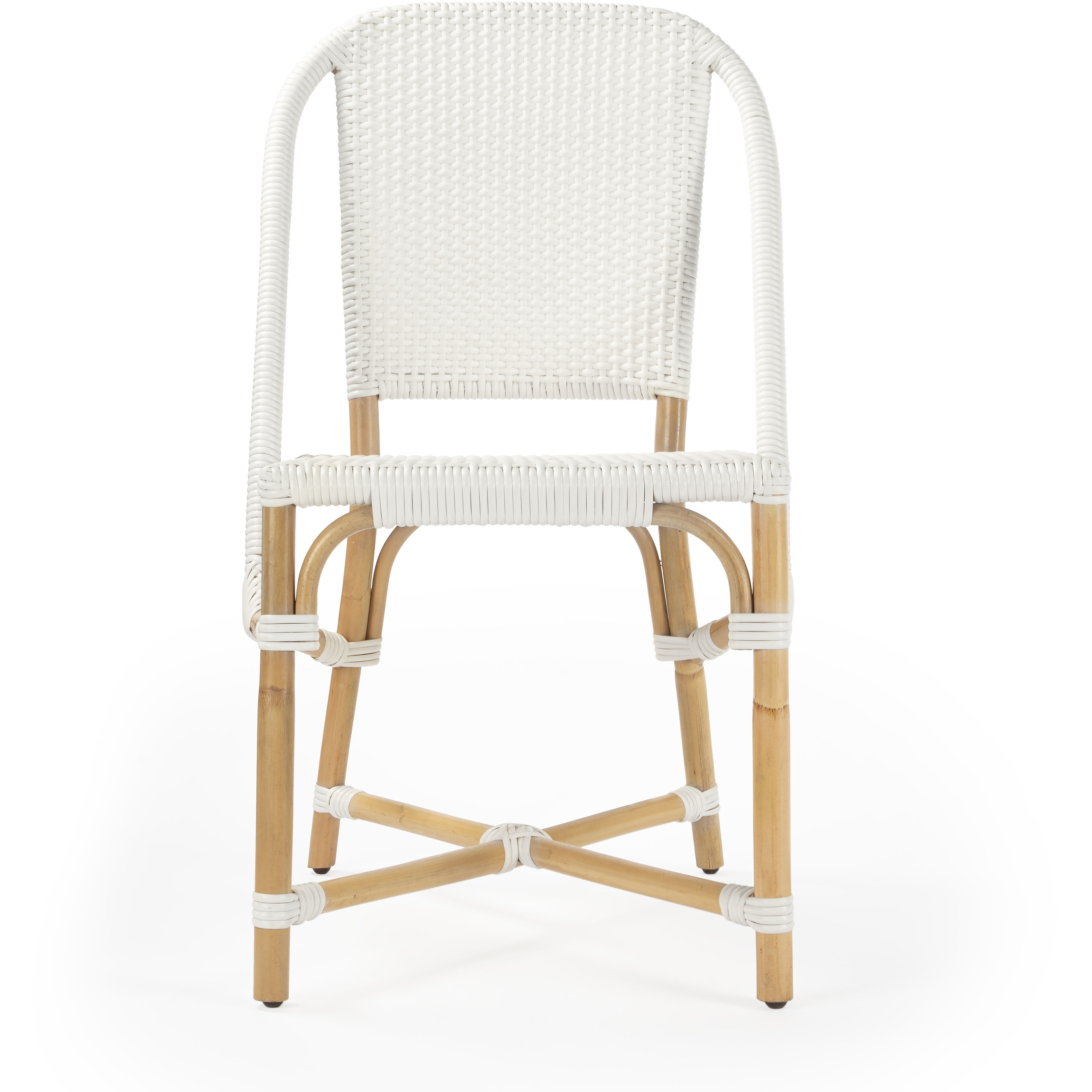 Tenor & Rattan Side Chair in White