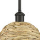 Woven Rattan 1 Light 8 inch Oil Rubbed Bronze Pendant Ceiling Light in Oil Rubbed Bronze and Natural